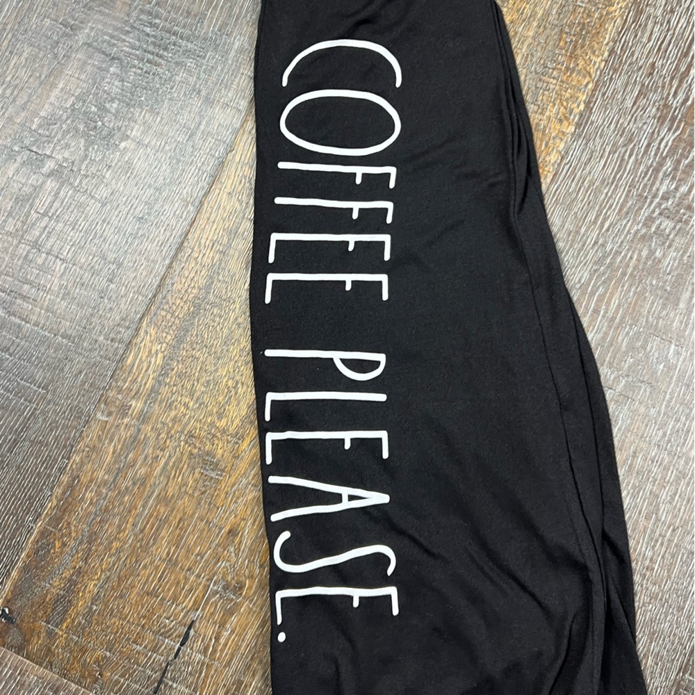 Rae Dunn - ‘Coffee Please - white’ lounge pants. SZ: M, L. NWT - Picture 2 of 5